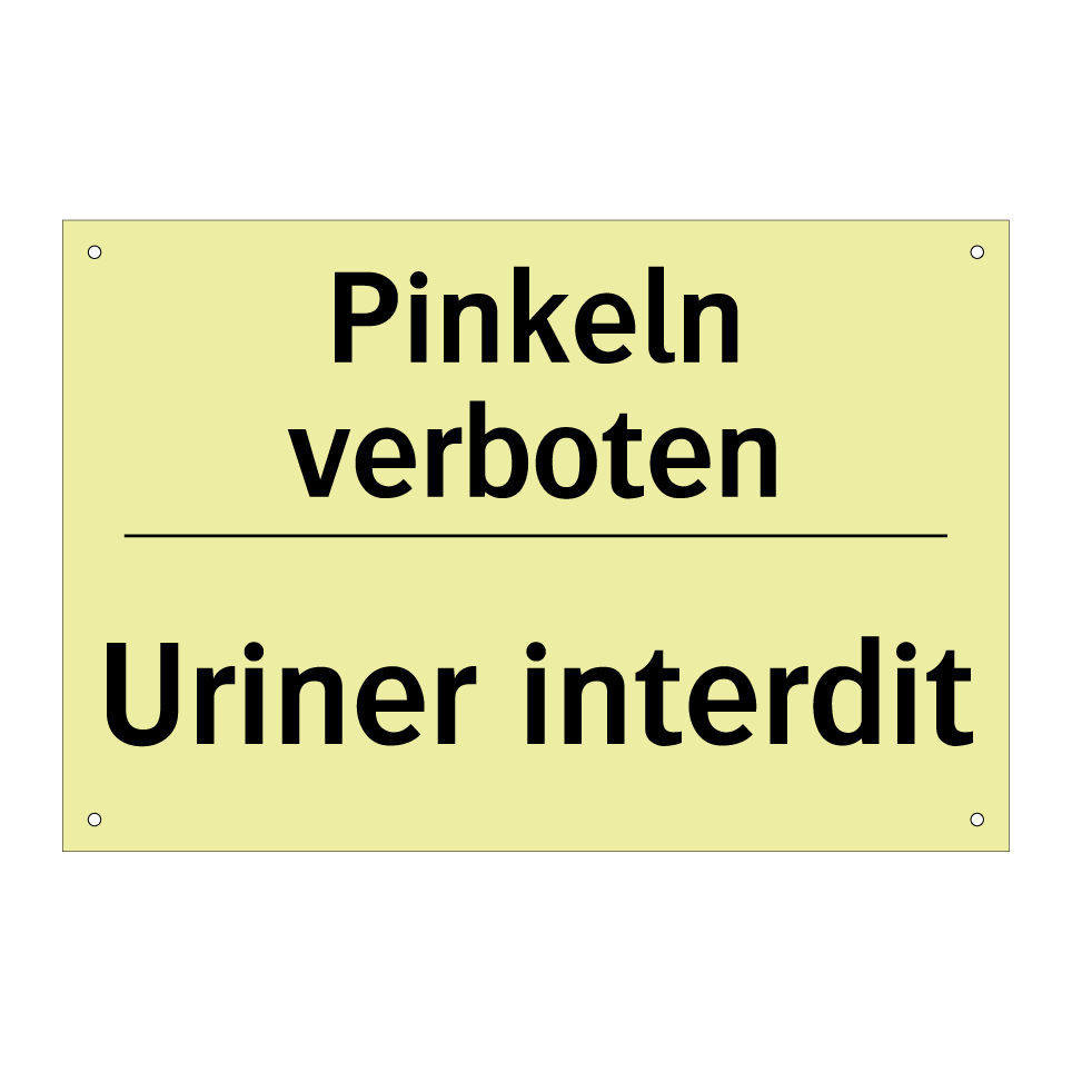 Pinkeln verboten - Uriner interdit