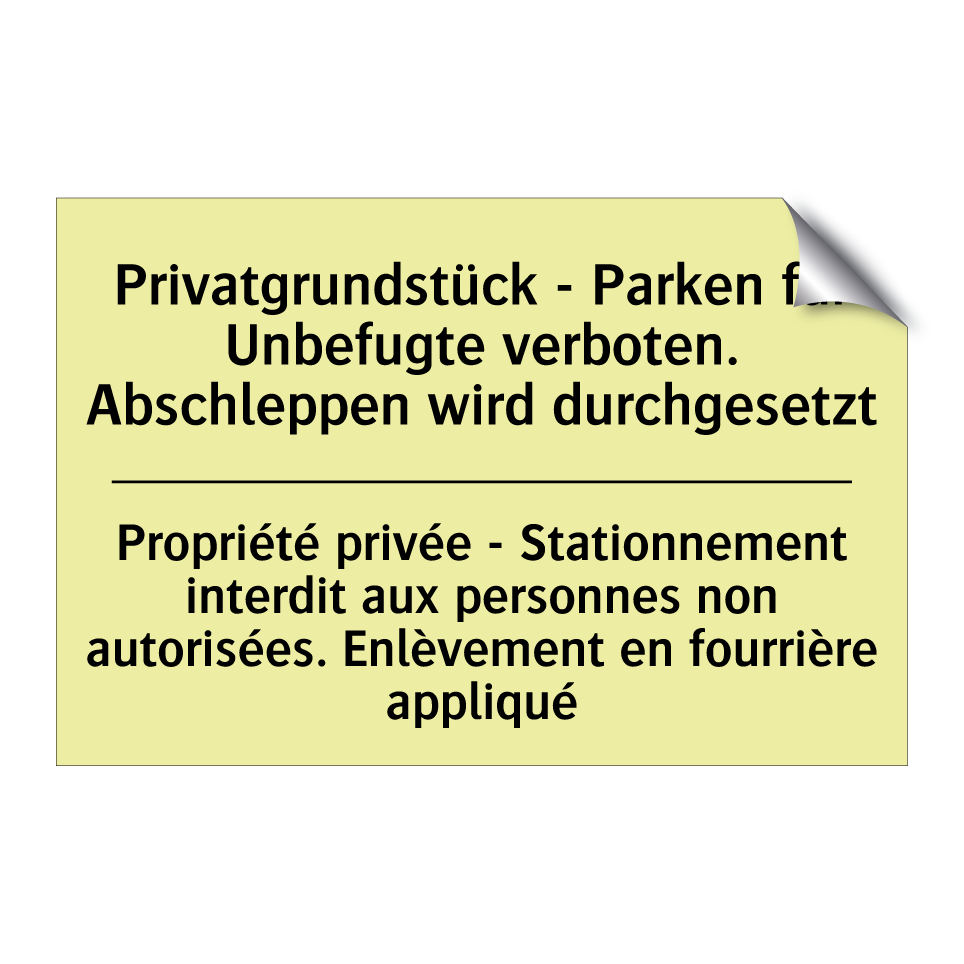 Privatgrundstück - Parken für /.../ - Propriété privée - Stationnement /.../