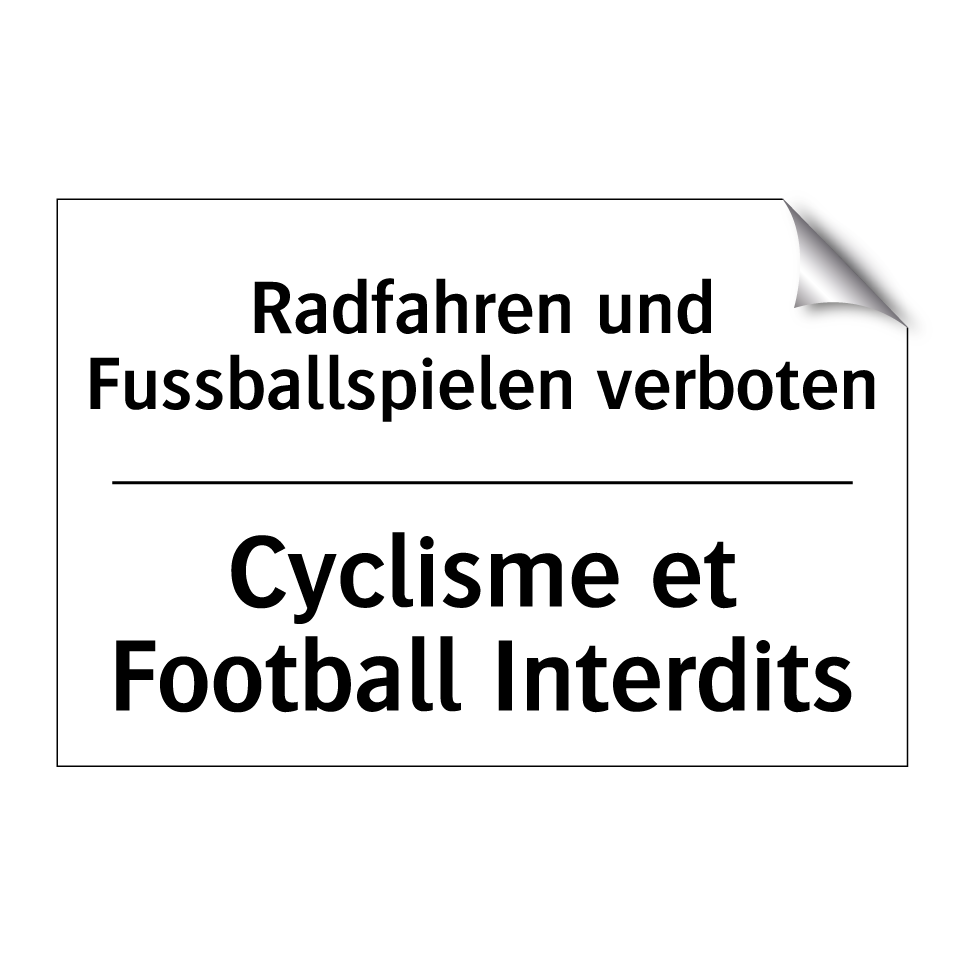 Radfahren und Fussballspielen /.../ - Cyclisme et Football Interdits