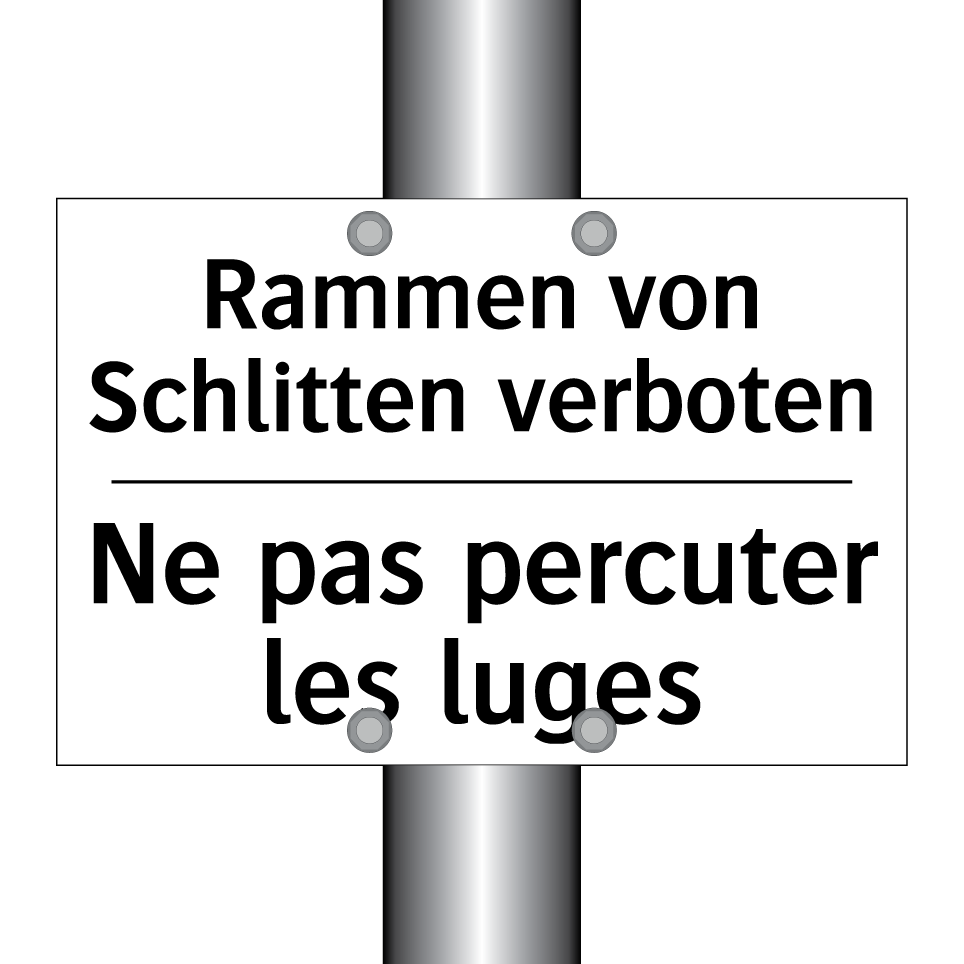 Rammen von Schlitten verboten - Ne pas percuter les luges