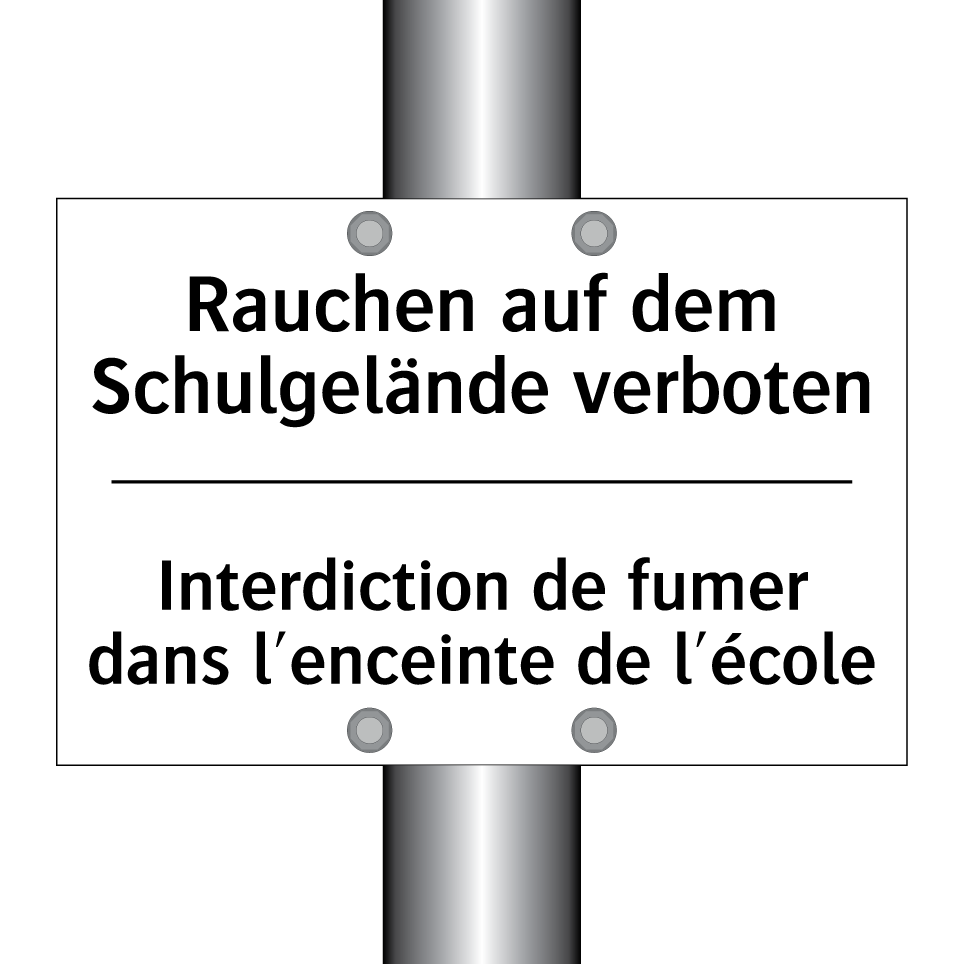 Rauchen auf dem Schulgelände verboten /.../ - Interdiction de fumer dans l'enceinte /.../
