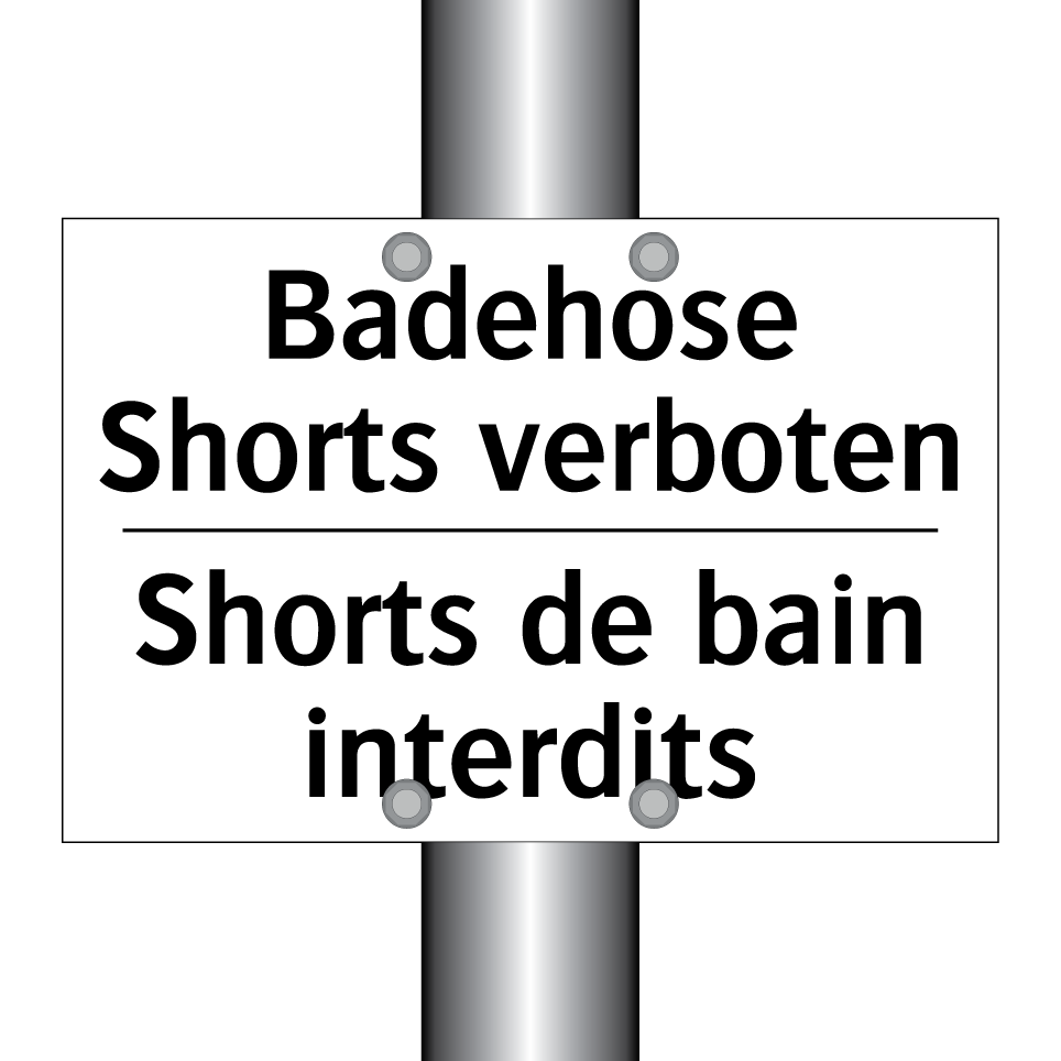 Badehose Shorts verboten - Shorts de bain interdits