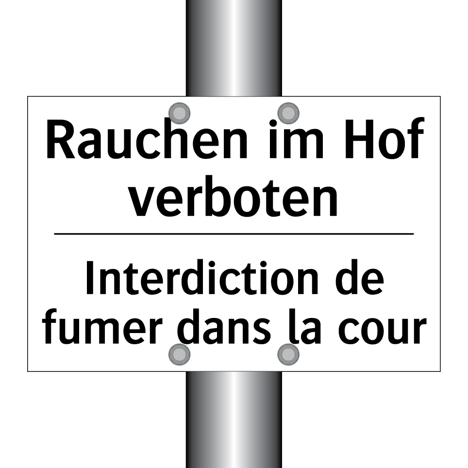 Rauchen im Hof verboten - Interdiction de fumer dans la /.../