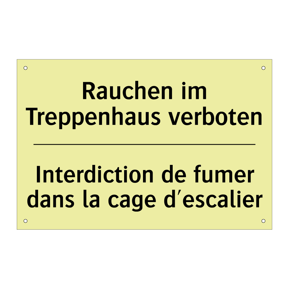 Rauchen im Treppenhaus verboten /.../ - Interdiction de fumer dans la /.../