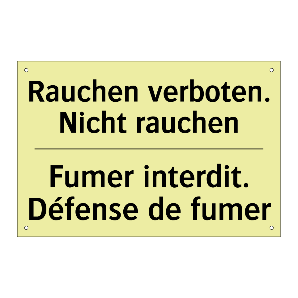 Rauchen verboten. Nicht rauchen /.../ - Fumer interdit. Défense de fumer /.../