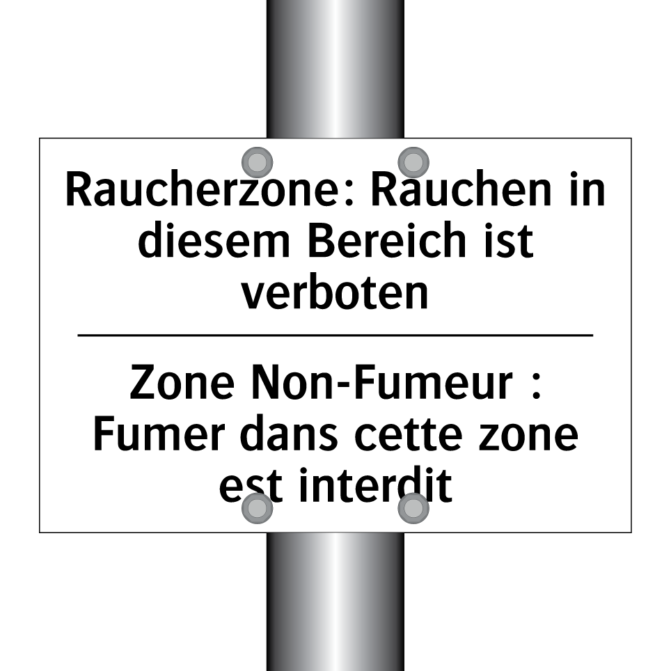 Raucherzone: Rauchen in diesem /.../ - Zone Non-Fumeur : Fumer dans cette /.../