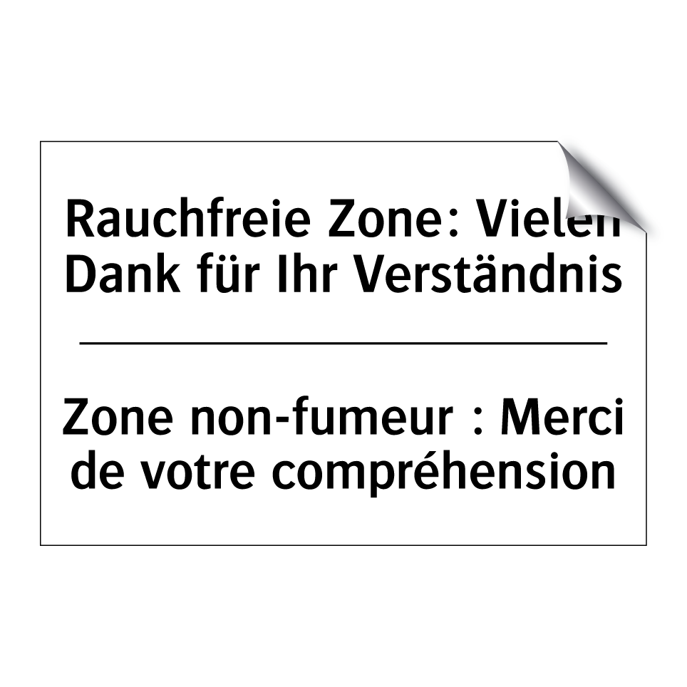 Rauchfreie Zone: Vielen Dank für /.../ - Zone non-fumeur : Merci de votre /.../