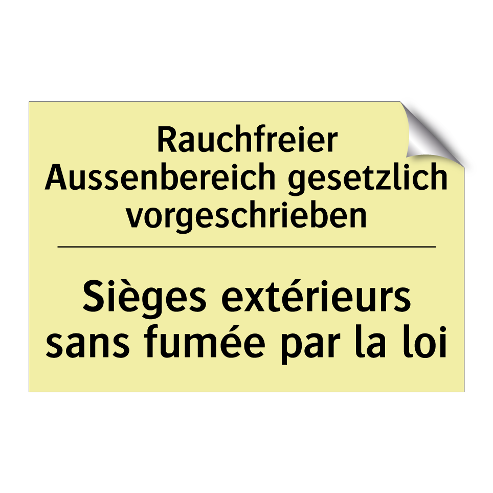 Rauchfreier Aussenbereich gesetzlich /.../ - Sièges extérieurs sans fumée par /.../