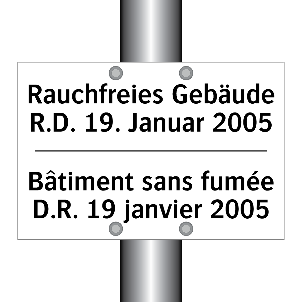 Rauchfreies Gebäude R.D. 19. Januar /.../ - Bâtiment sans fumée D.R. 19 janvier /.../