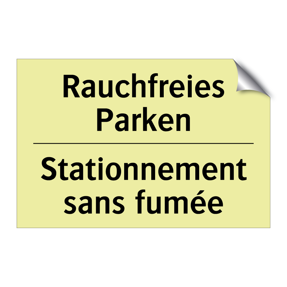 Rauchfreies Parken - Stationnement sans fumée