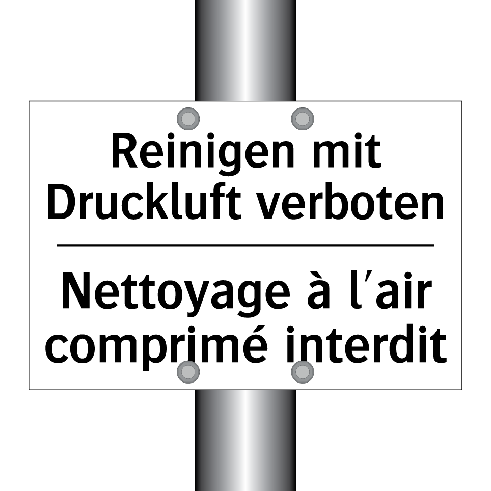 Reinigen mit Druckluft verboten /.../ - Nettoyage à l'air comprimé interdit /.../