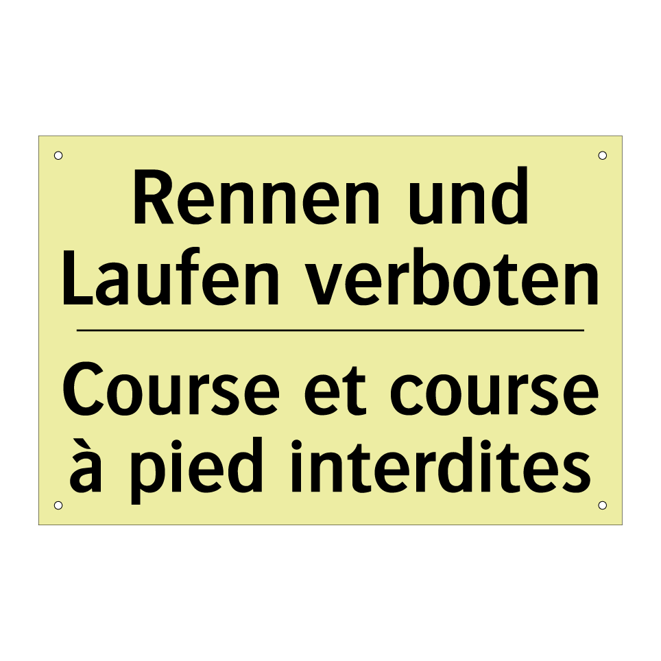 Rennen und Laufen verboten - Course et course à pied interdites /.../