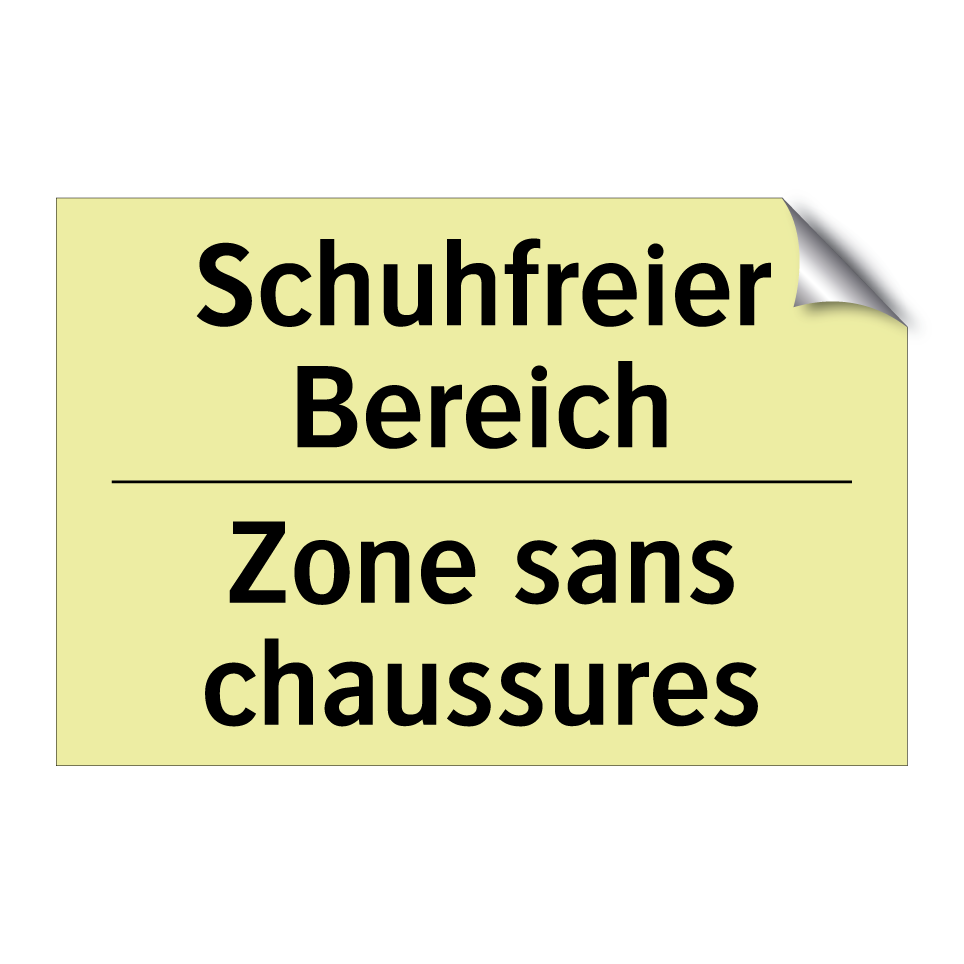 Schuhfreier Bereich - Zone sans chaussures