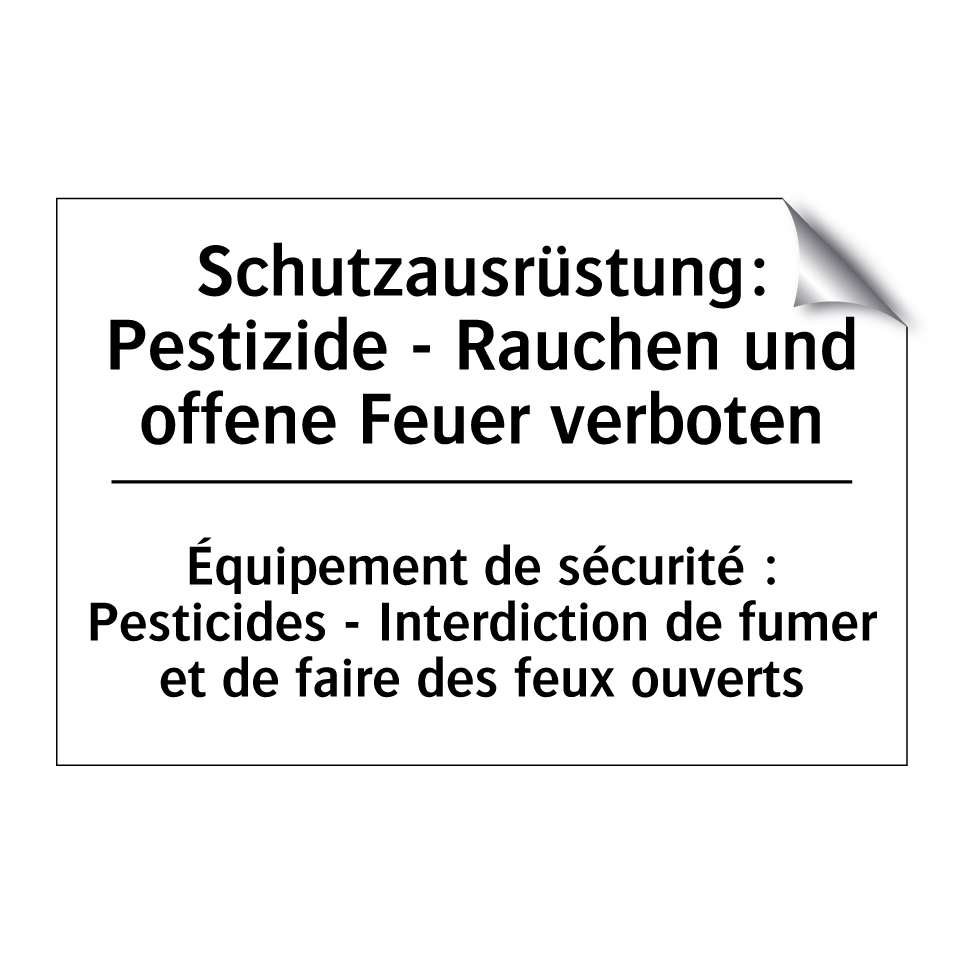 Schutzausrüstung: Pestizide - /.../ - Équipement de sécurité : Pesticides /.../