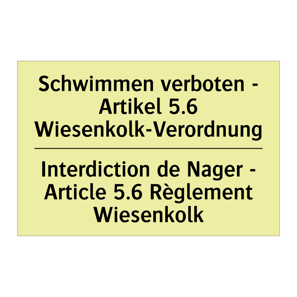 Schwimmen verboten - Artikel 5.6 /.../ - Interdiction de Nager - Article /.../
