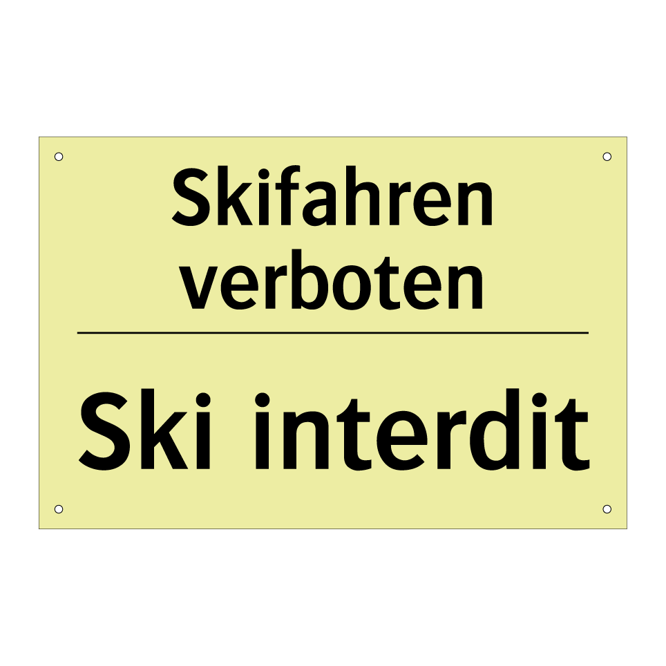 Skifahren verboten - Ski interdit