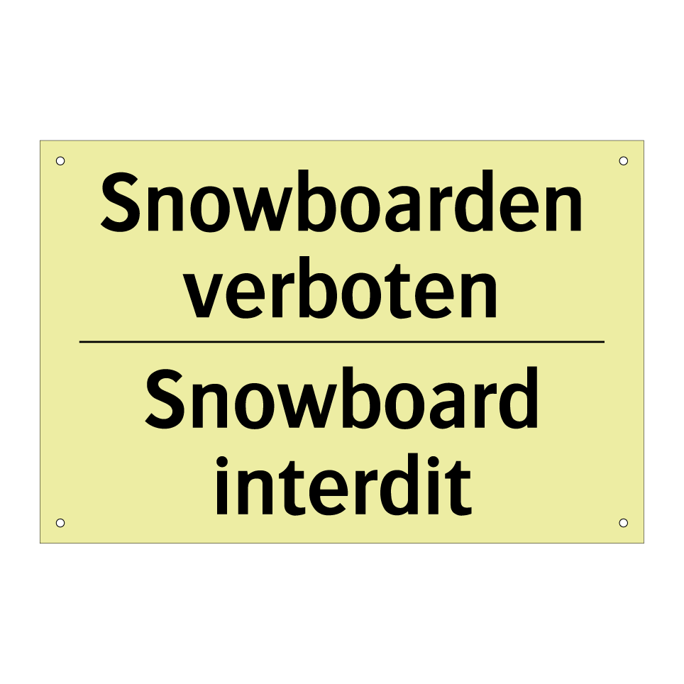 Snowboarden verboten - Snowboard interdit