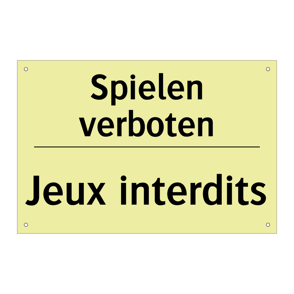 Spielen verboten - Jeux interdits
