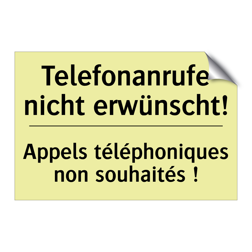 Telefonanrufe nicht erwünscht! - Appels téléphoniques non souhaités /.../