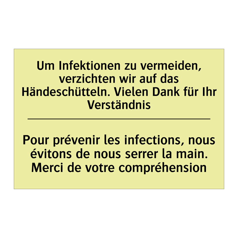 Um Infektionen zu vermeiden, verzichten /.../ - Pour prévenir les infections, /.../