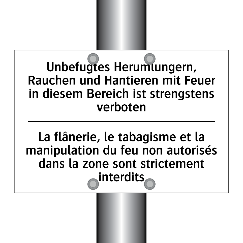 Unbefugtes Herumlungern, Rauchen /.../ - La flânerie, le tabagisme et la /.../