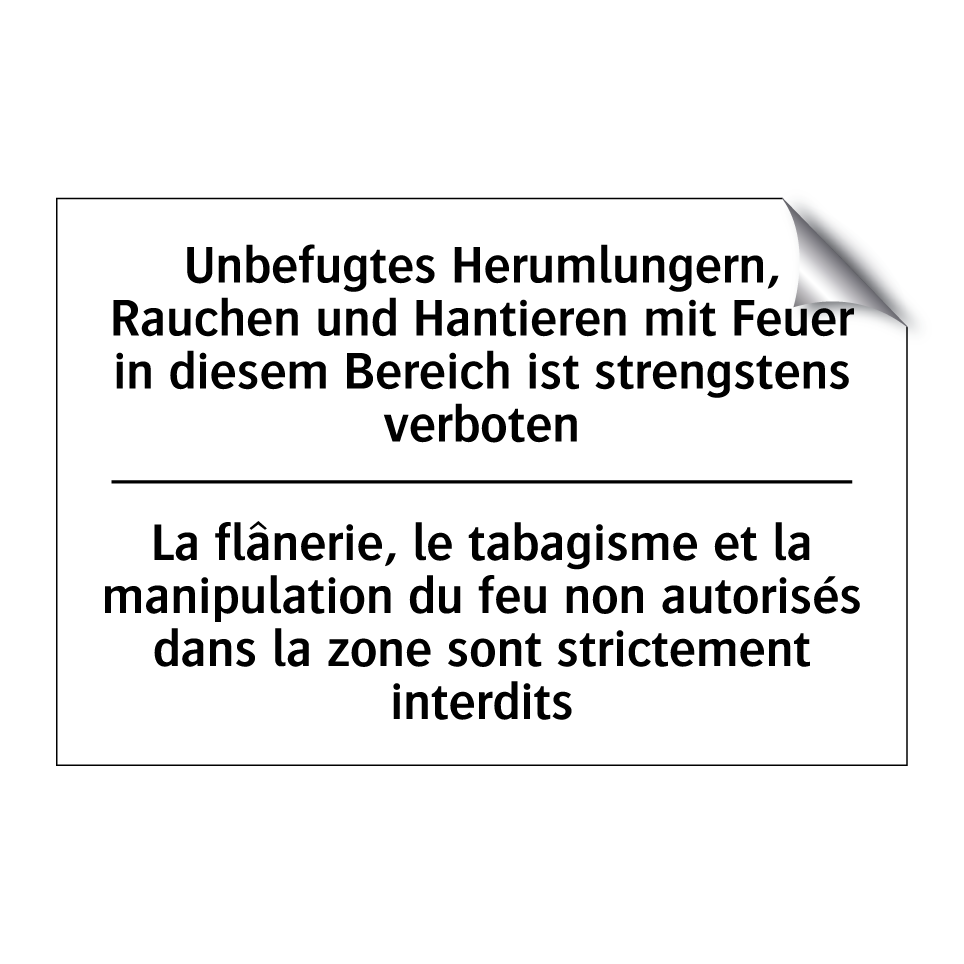 Unbefugtes Herumlungern, Rauchen /.../ - La flânerie, le tabagisme et la /.../