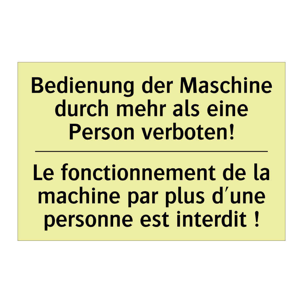 Bedienung der Maschine durch mehr /.../ - Le fonctionnement de la machine /.../