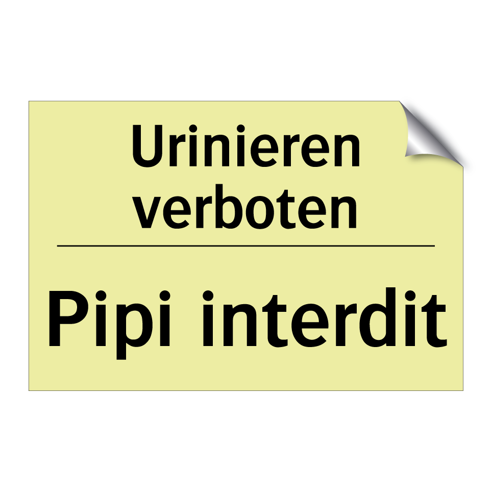 Urinieren verboten - Pipi interdit
