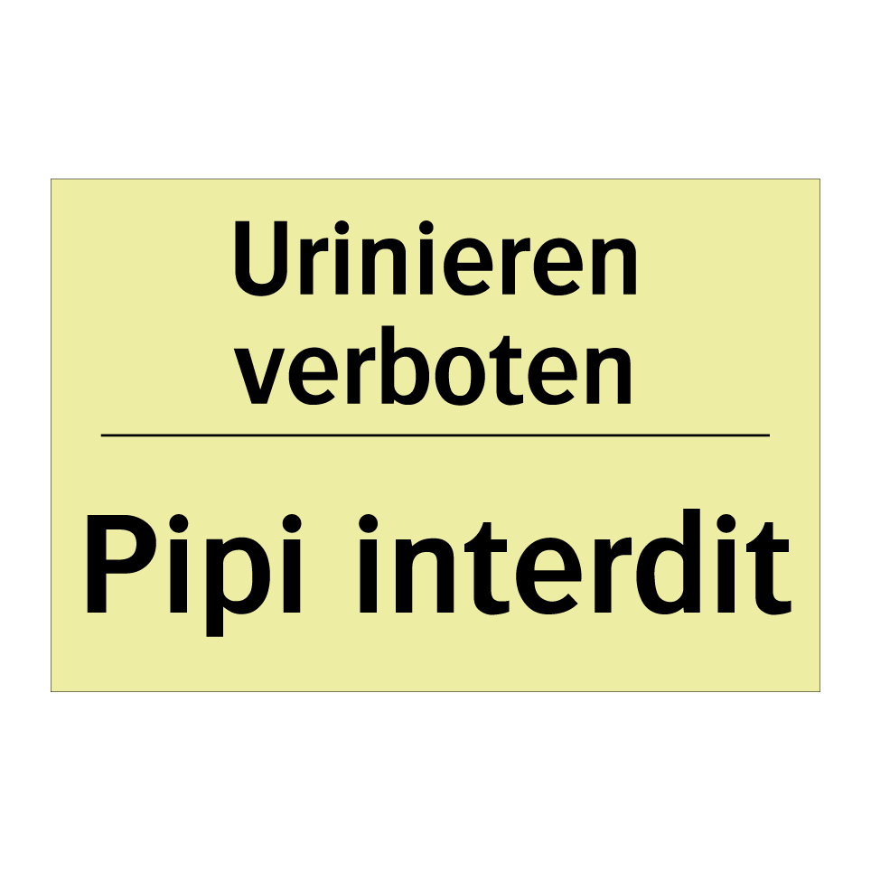 Urinieren verboten - Pipi interdit