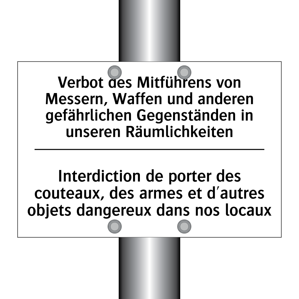 Verbot des Mitführens von Messern, /.../ - Interdiction de porter des couteaux, /.../