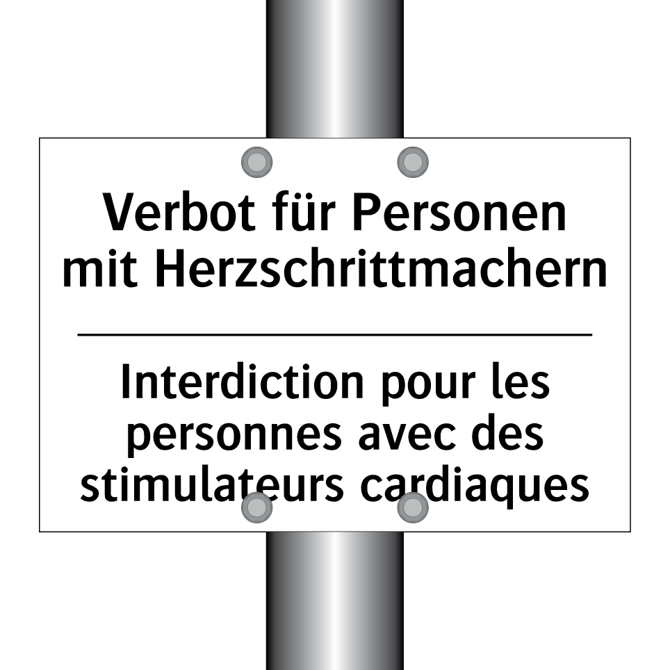 Verbot für Personen mit Herzschrittmachern /.../ - Interdiction pour les personnes /.../