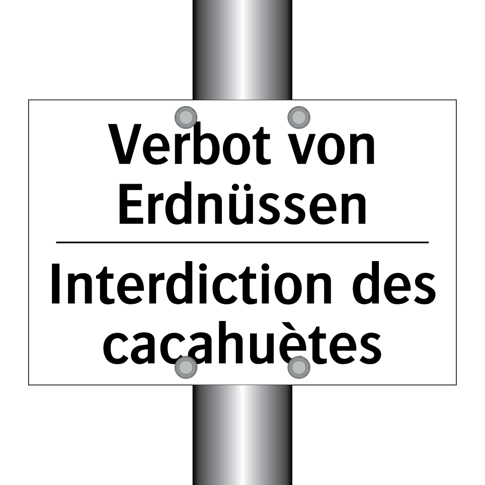 Verbot von Erdnüssen - Interdiction des cacahuètes