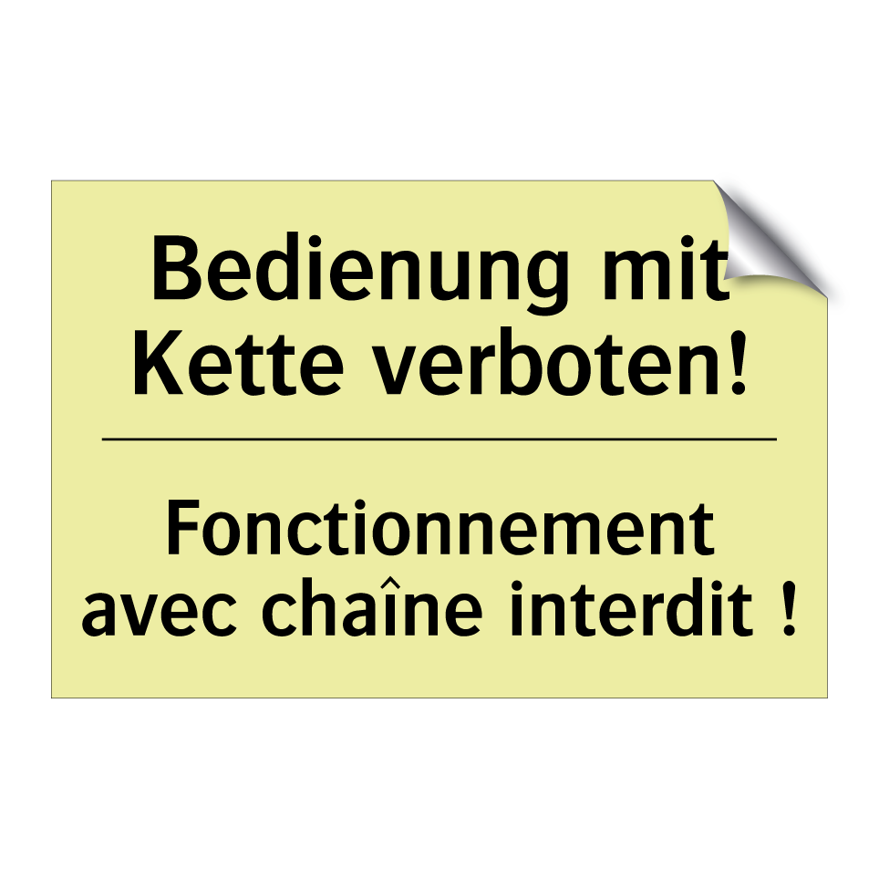 Bedienung mit Kette verboten! - Fonctionnement avec chaîne interdit /.../