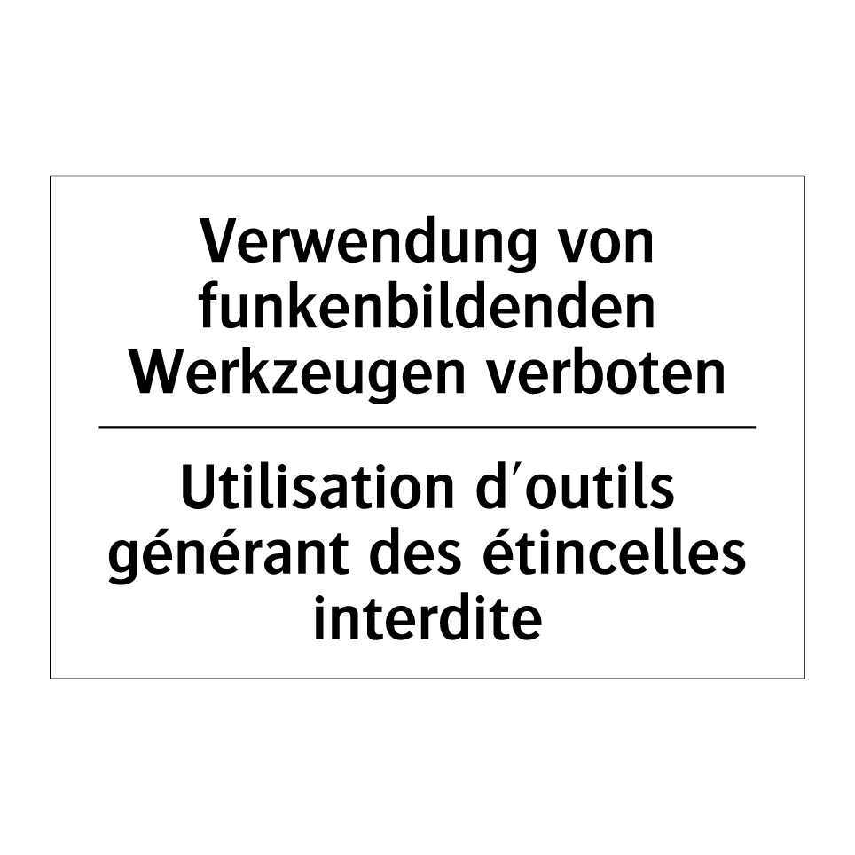 Verwendung von funkenbildenden /.../ - Utilisation d'outils générant /.../