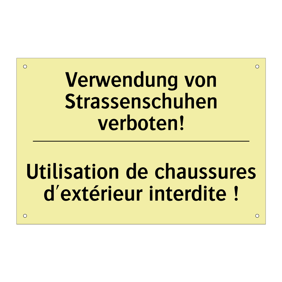 Verwendung von Strassenschuhen /.../ - Utilisation de chaussures d'extérieur /.../