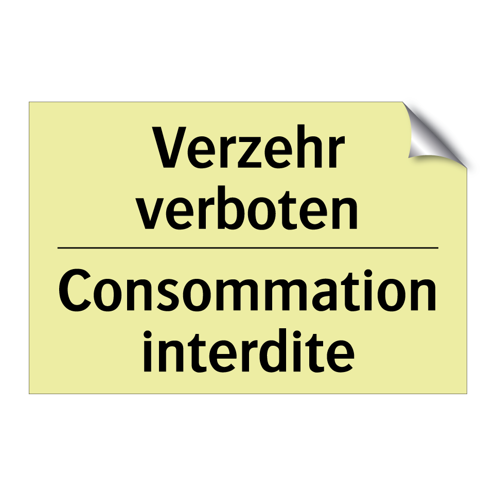 Verzehr verboten - Consommation interdite