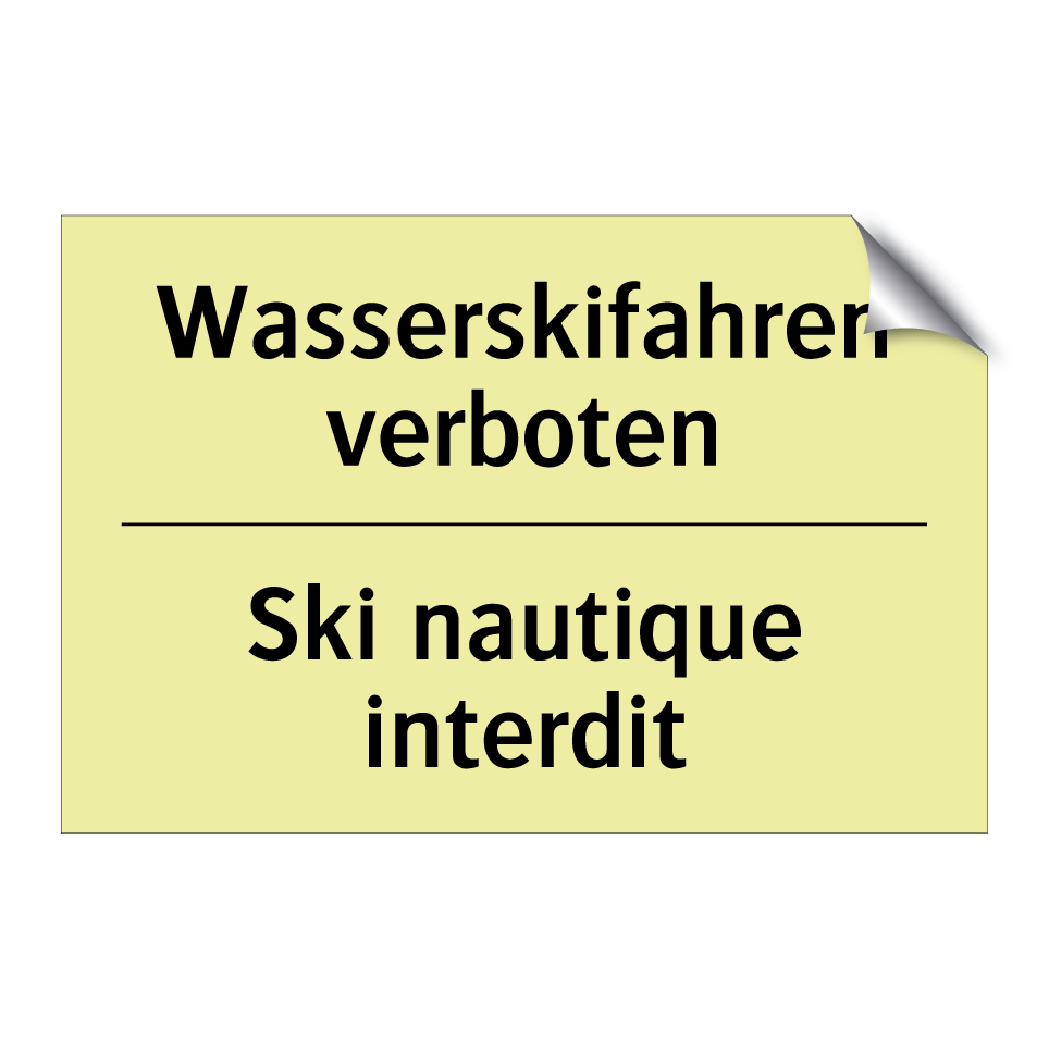 Wasserskifahren verboten - Ski nautique interdit