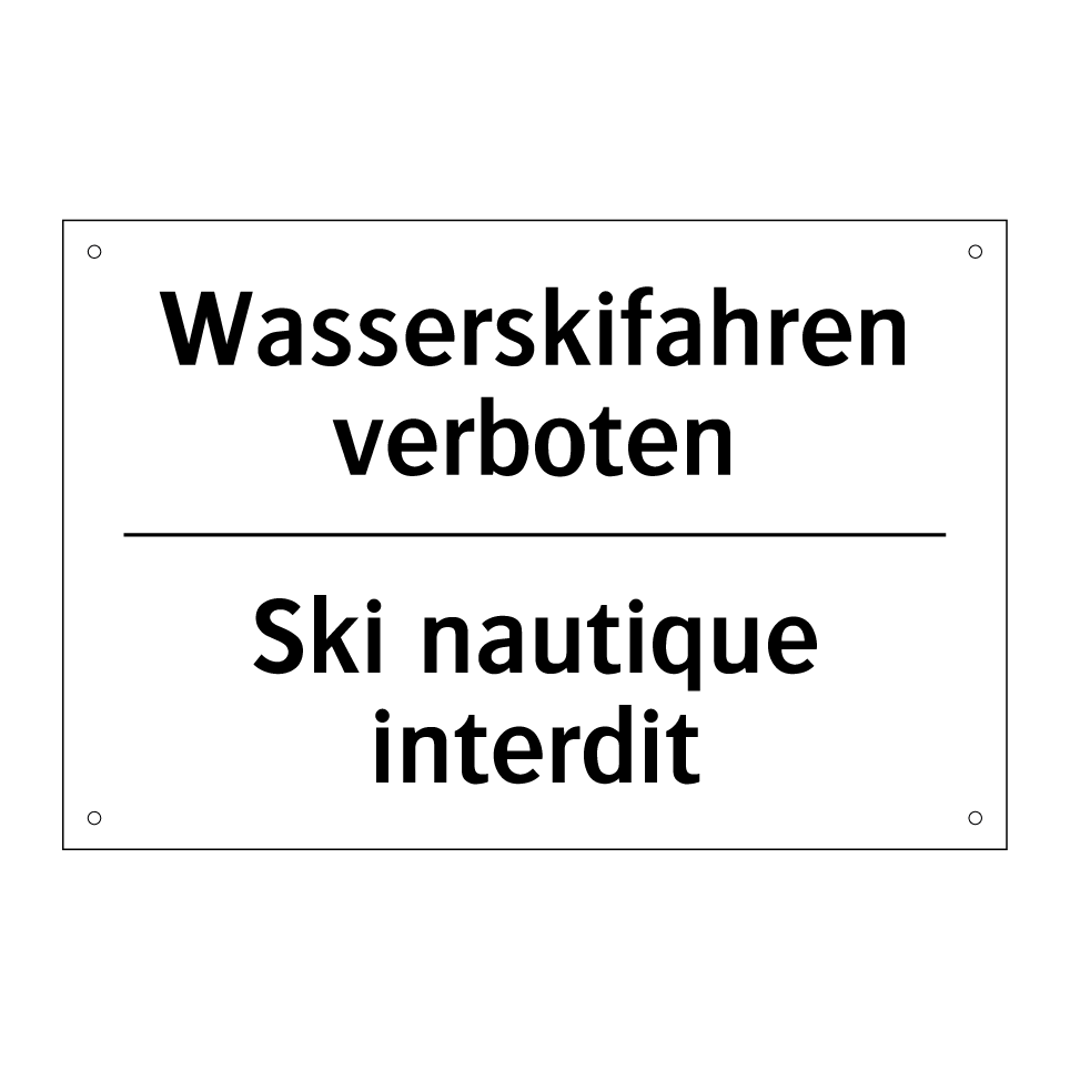 Wasserskifahren verboten - Ski nautique interdit