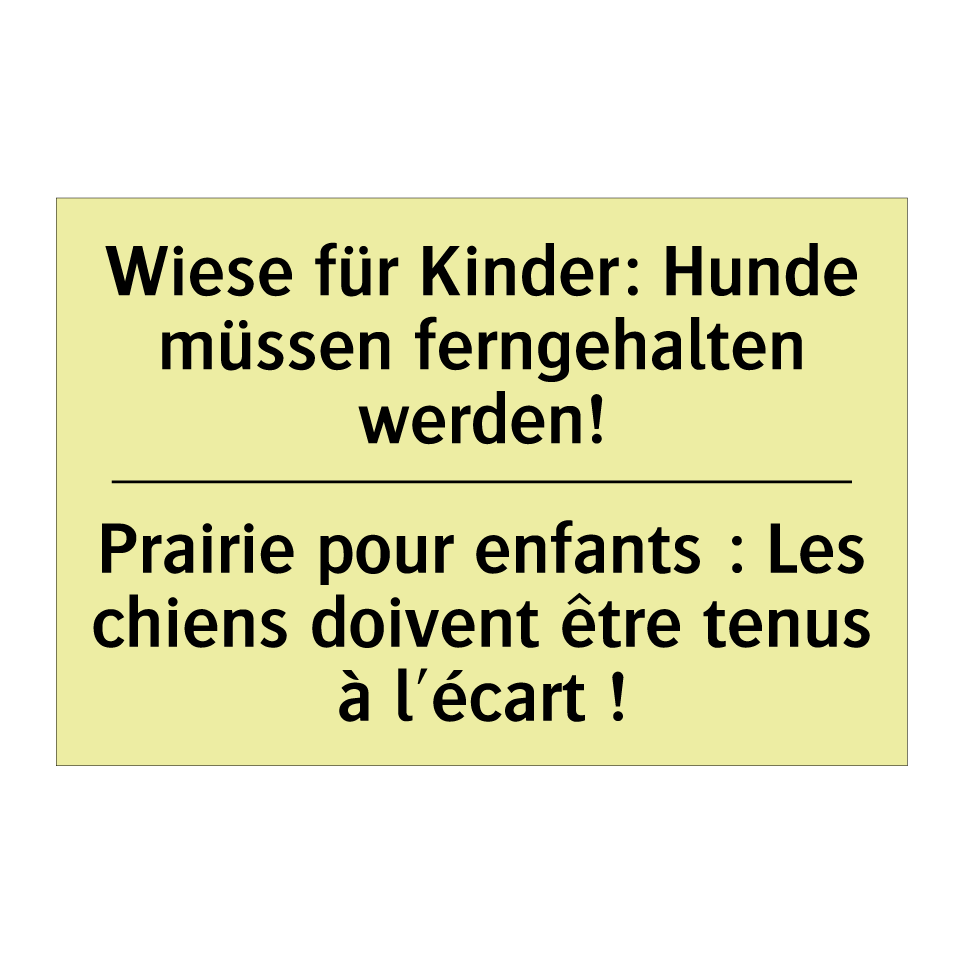Wiese für Kinder: Hunde müssen /.../ - Prairie pour enfants : Les chiens /.../