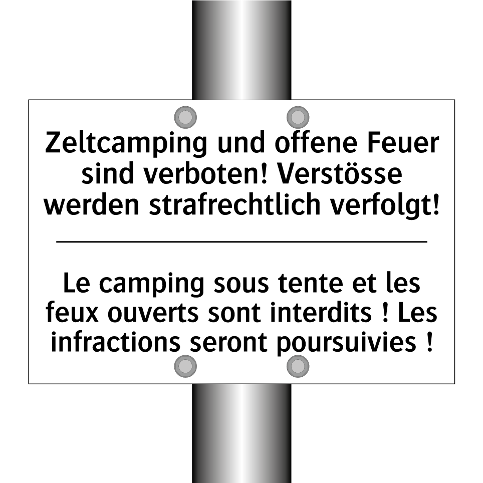Zeltcamping und offene Feuer sind /.../ - Le camping sous tente et les feux /.../