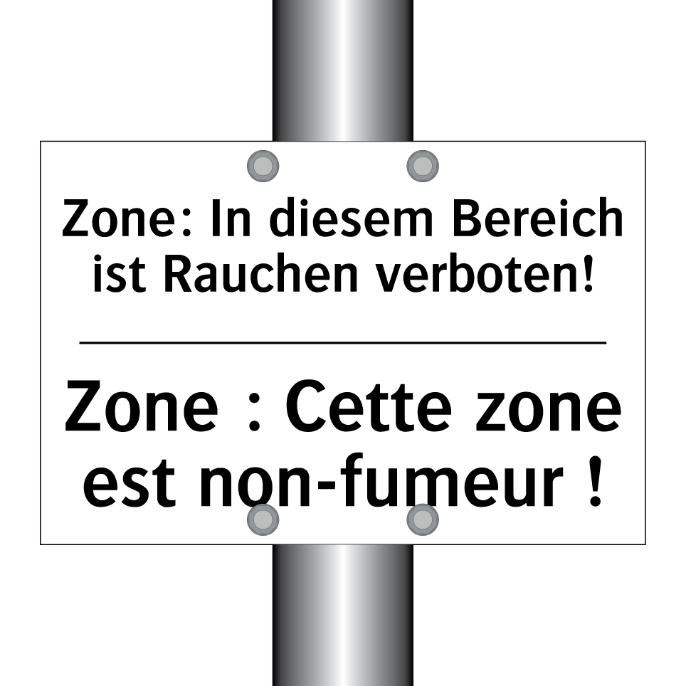 Zone: In diesem Bereich ist Rauchen /.../ - Zone : Cette zone est non-fumeur /.../