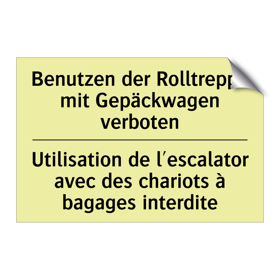 Benutzen der Rolltreppe mit Gepäckwagen /.../ - Utilisation de l'escalator avec /.../