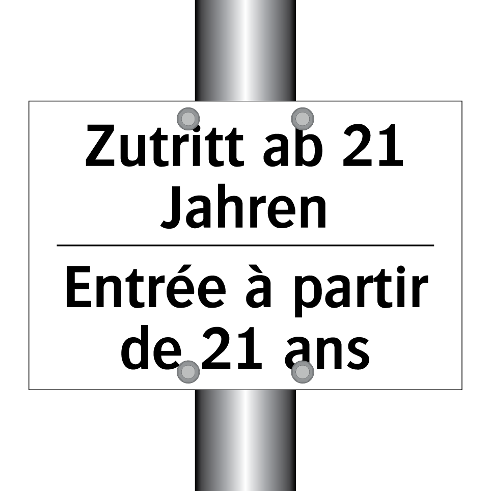 Zutritt ab 21 Jahren - Entrée à partir de 21 ans