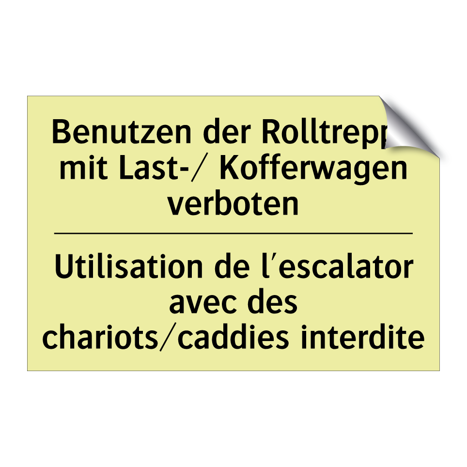 Benutzen der Rolltreppe mit Last-/ /.../ - Utilisation de l'escalator avec /.../