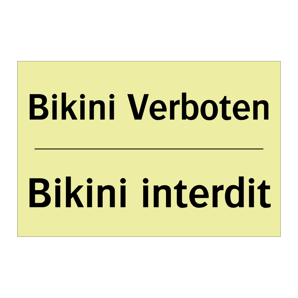Bikini Verboten - Bikini interdit