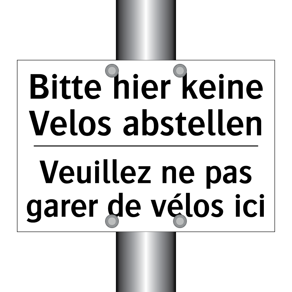 Bitte hier keine Velos abstellen /.../ - Veuillez ne pas garer de vélos /.../