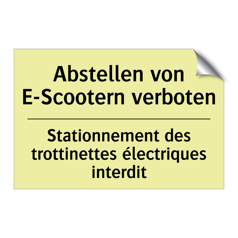 Abstellen von E-Scootern verboten /.../ - Stationnement des trottinettes /.../
