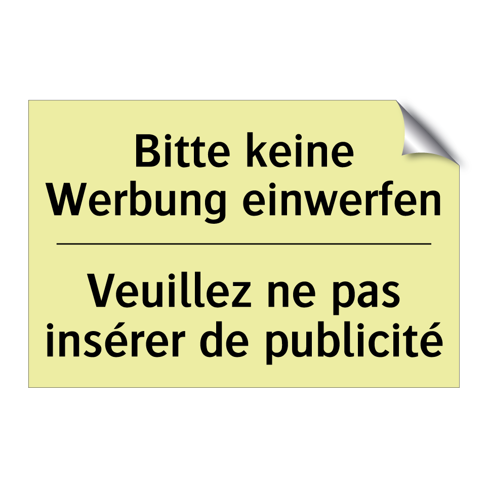 Bitte keine Werbung einwerfen - Veuillez ne pas insérer de publicité /.../
