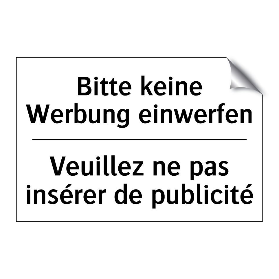 Bitte keine Werbung einwerfen - Veuillez ne pas insérer de publicité /.../