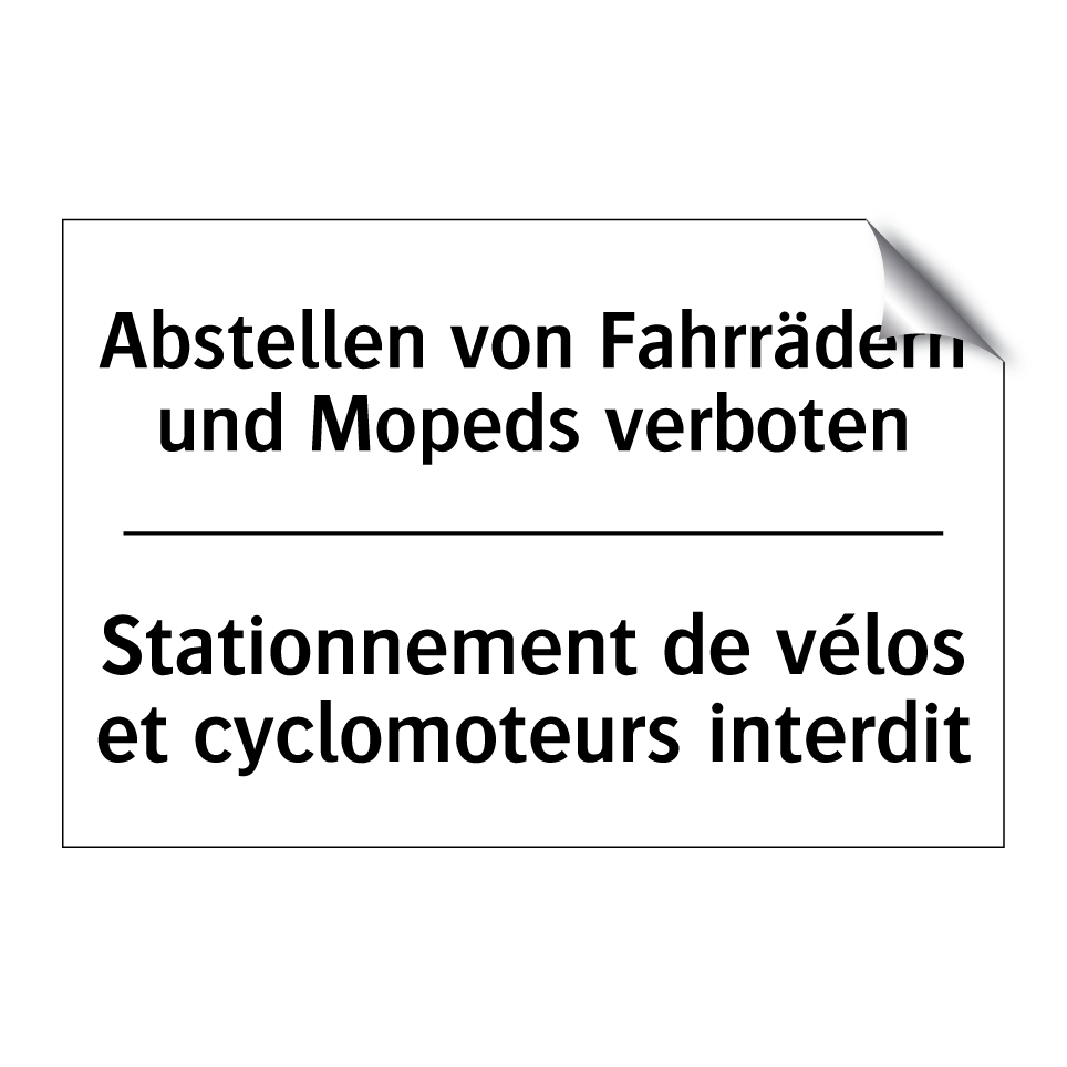 Abstellen von Fahrrädern und Mopeds /.../ - Stationnement de vélos et cyclomoteurs /.../